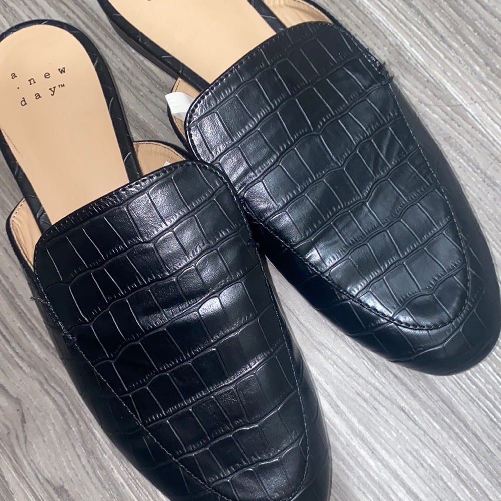 A New Day Black Croc Mules - Picture 5 of 5